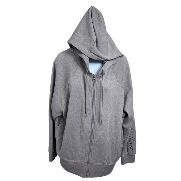 Victoria's Secret Full Zip Hoodie Sz L Fleece Sweatshirt Athletic Grayish Purple - Picture 8 of 8